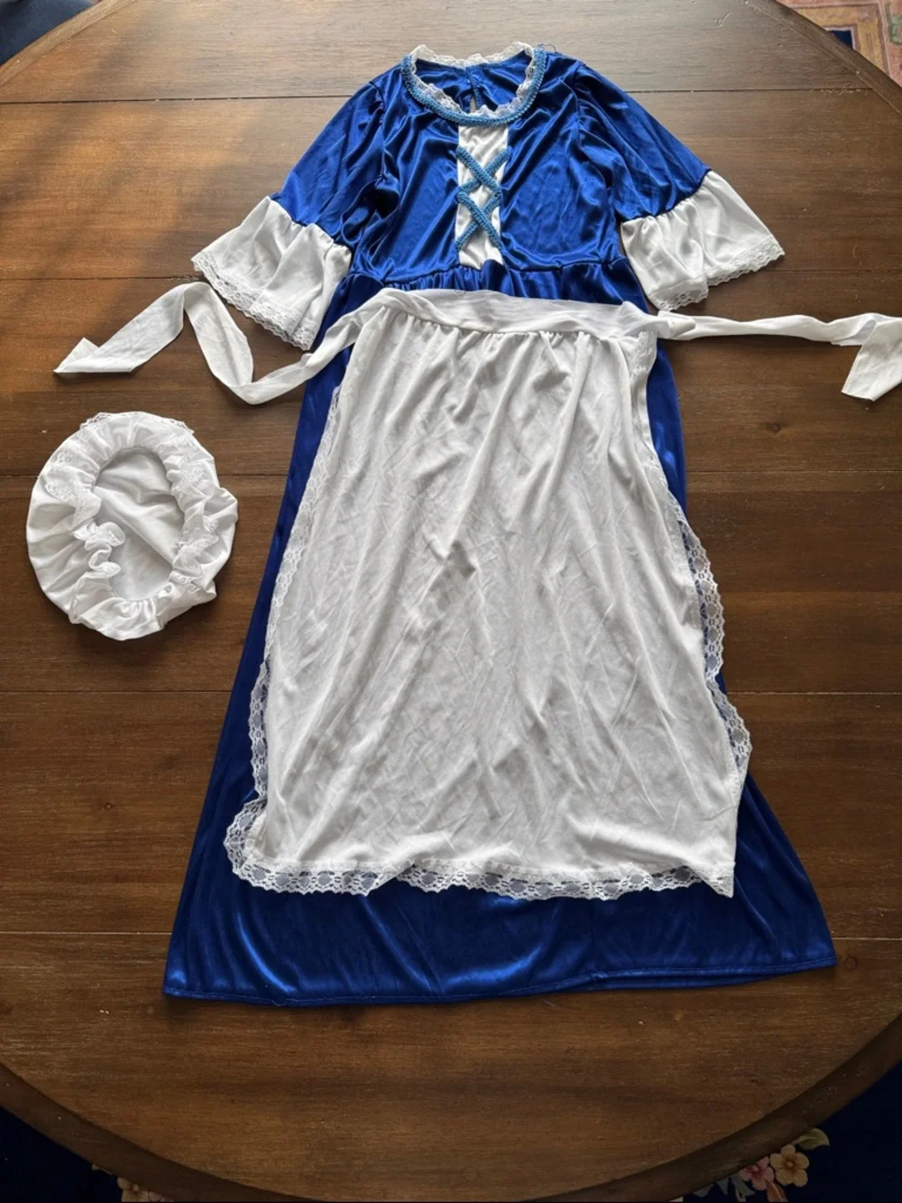 Approx. Size 10 colonial pioneer dress hat and apron - Picture 1 of 16